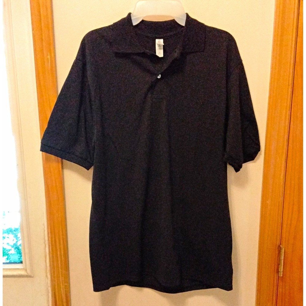 JERZEES SpotShield Men's Black Polo Shirt M Regular Short Sleeve Collared